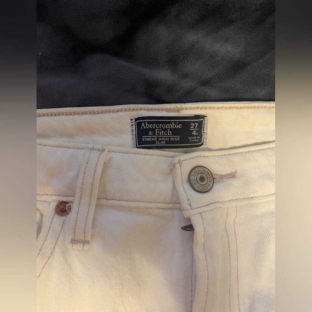 high rise white jeans abercrombie & fitch